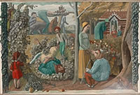 Artist Charles Mahoney: Childrens tales - sketch for school corridor, circa 1950